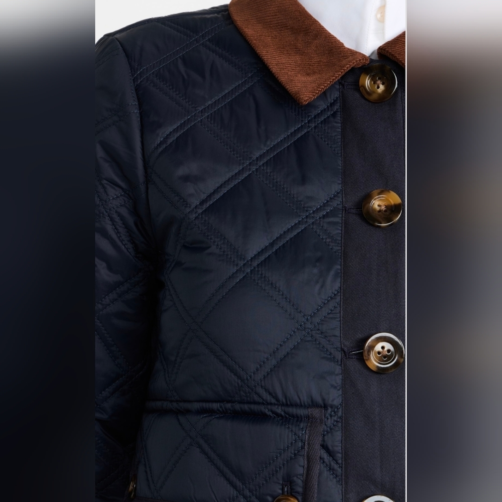 Veronica Beard Navy Fenton Reversible Quilted Jacket Size XL - Picture 4 of 13
